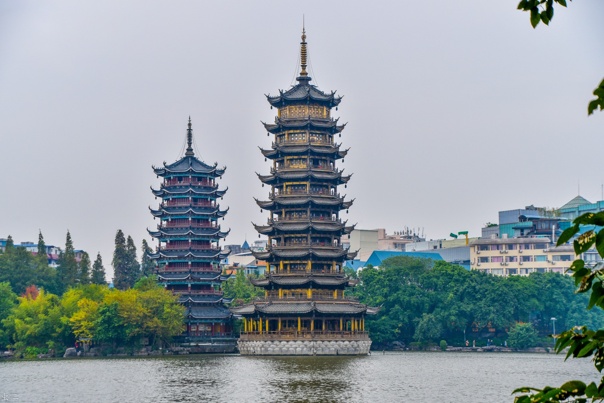 回复游记:桂林两江四湖之杉湖-日月双塔(古塔巡礼系列之六十六,六十七