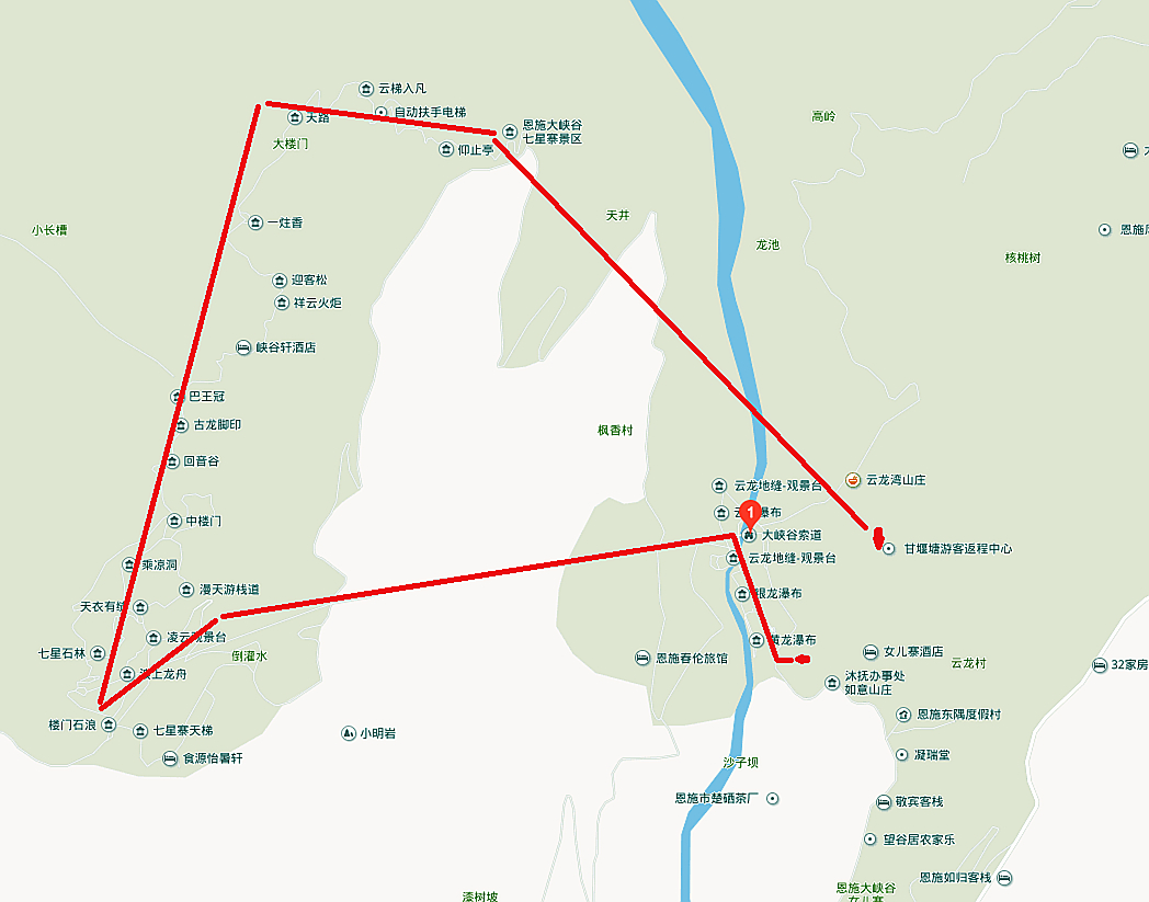 背包客恩施大峡谷1日游路线如何规划?