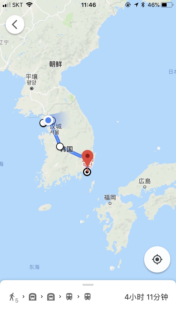 大连to釜山to首尔