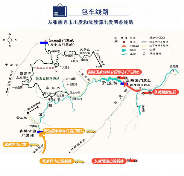 张家界森林公园包车/拼车一日游(森林公园进武陵源出