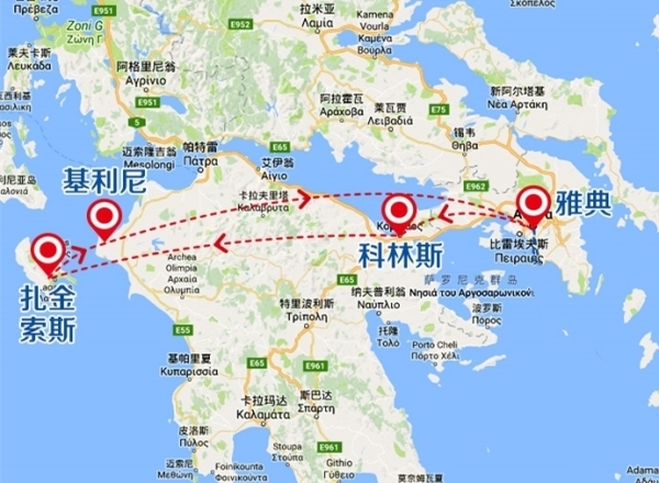 行程总览: day 1雅典–科林斯–kilini-扎金索斯(科林斯运河/埃匹达