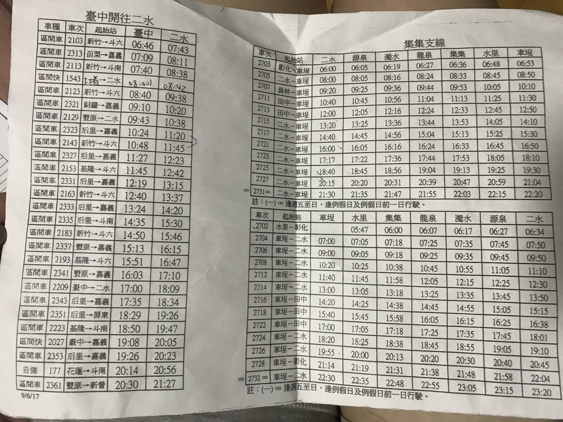 集集线(2018.06更新)
