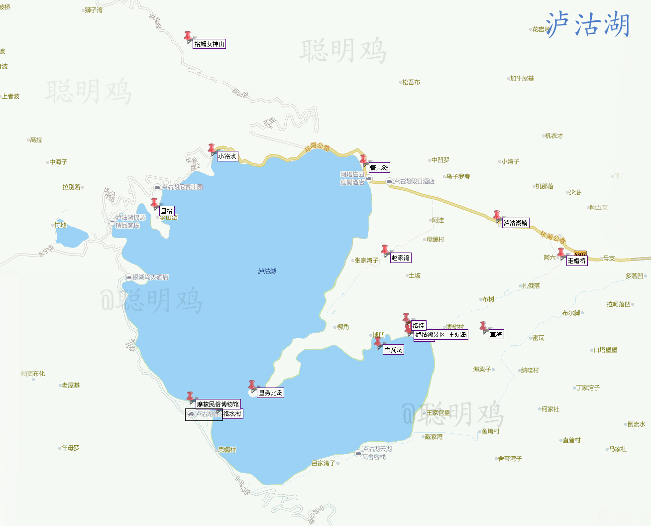 求泸沽湖高清旅游地图,拜谢