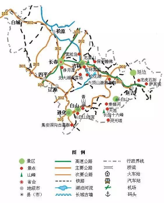 长白山地区地图