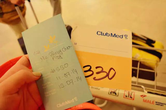 club med卡尼岛房卡和行李牌 