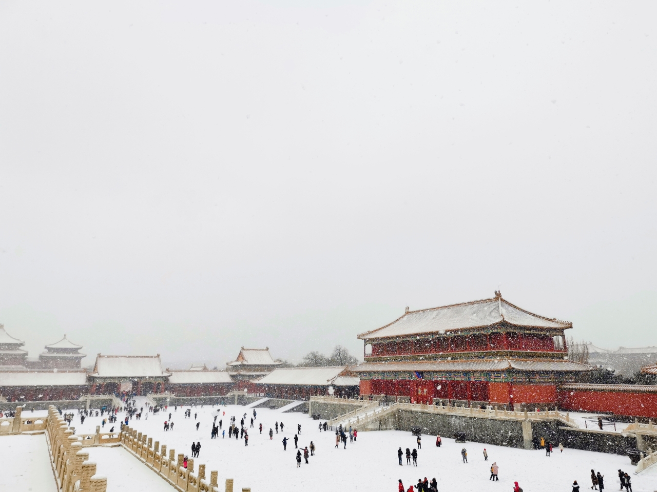 北京的晴天冬天下雪天!