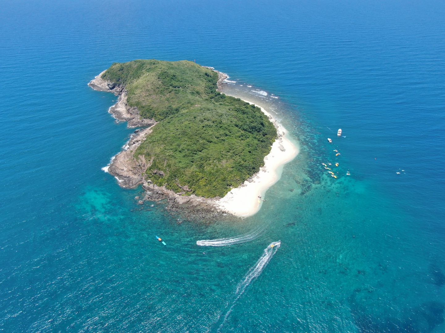 万宁 石梅湾加井岛浮潜套餐 加井岛一日游 航拍玻璃船 浮潜拍照 视频