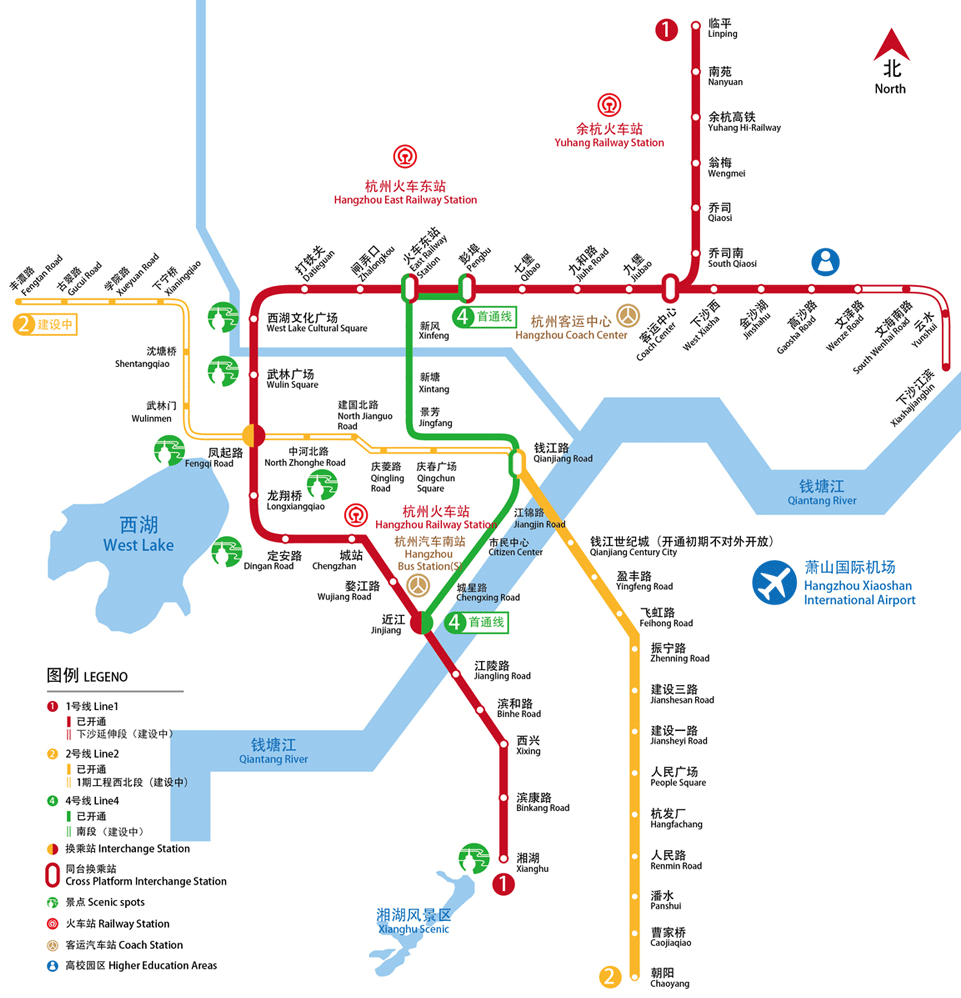 杭州地铁线路图.