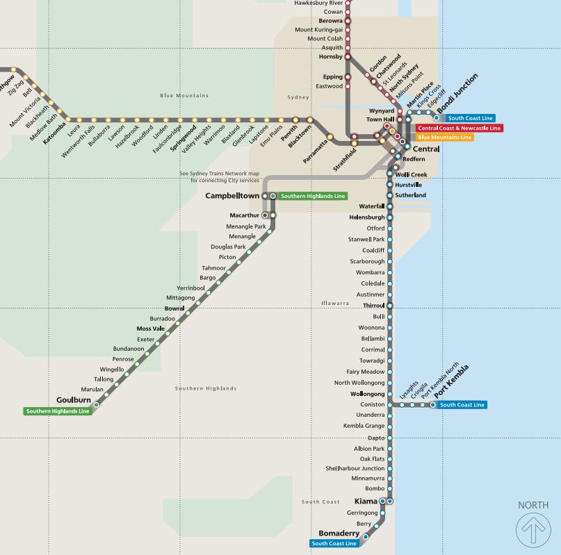 城际列车(intercitytrains)南海岸线( south coast line)运营时间