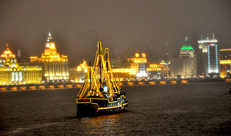 浦江游船 外滩游船(上海船长8号含餐游船 上海龙船自助餐 夜游黄浦江