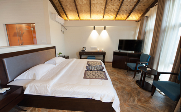 唐山乐亭月坨岛望海庐情侣木屋2天1晚住宿 双人自助早餐/独立卫浴/可