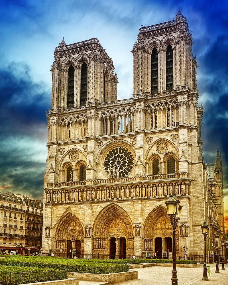 巴黎圣母院全景图片