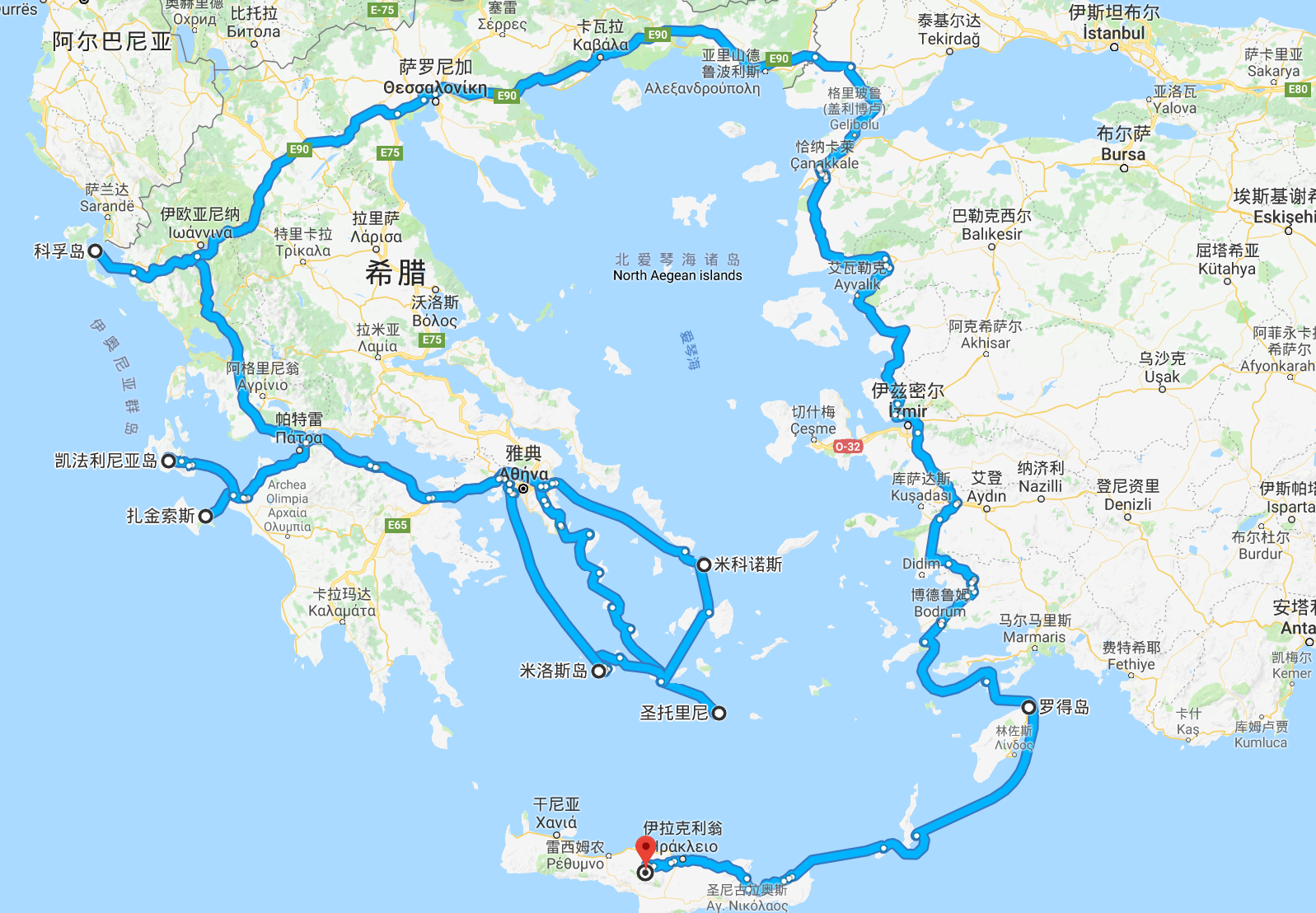 希腊群岛地理位置图片