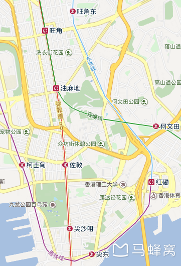 1,红磡站乘西铁线1站到尖东,站内步行10分钟到荃湾线的尖沙咀站