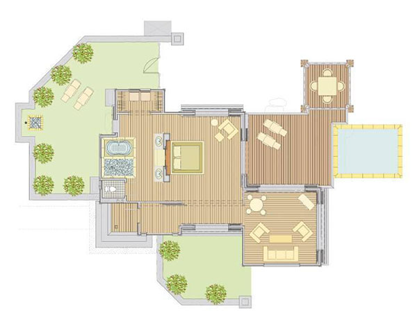             沙滩泳池别墅户型图