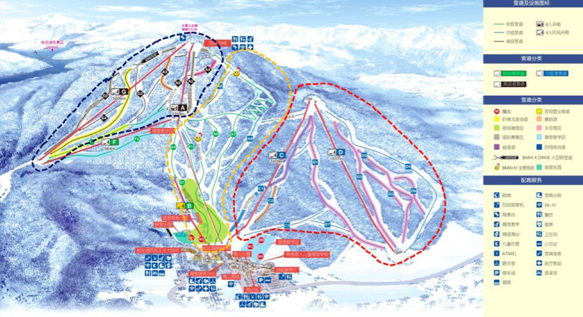 北大湖滑雪场地图图片