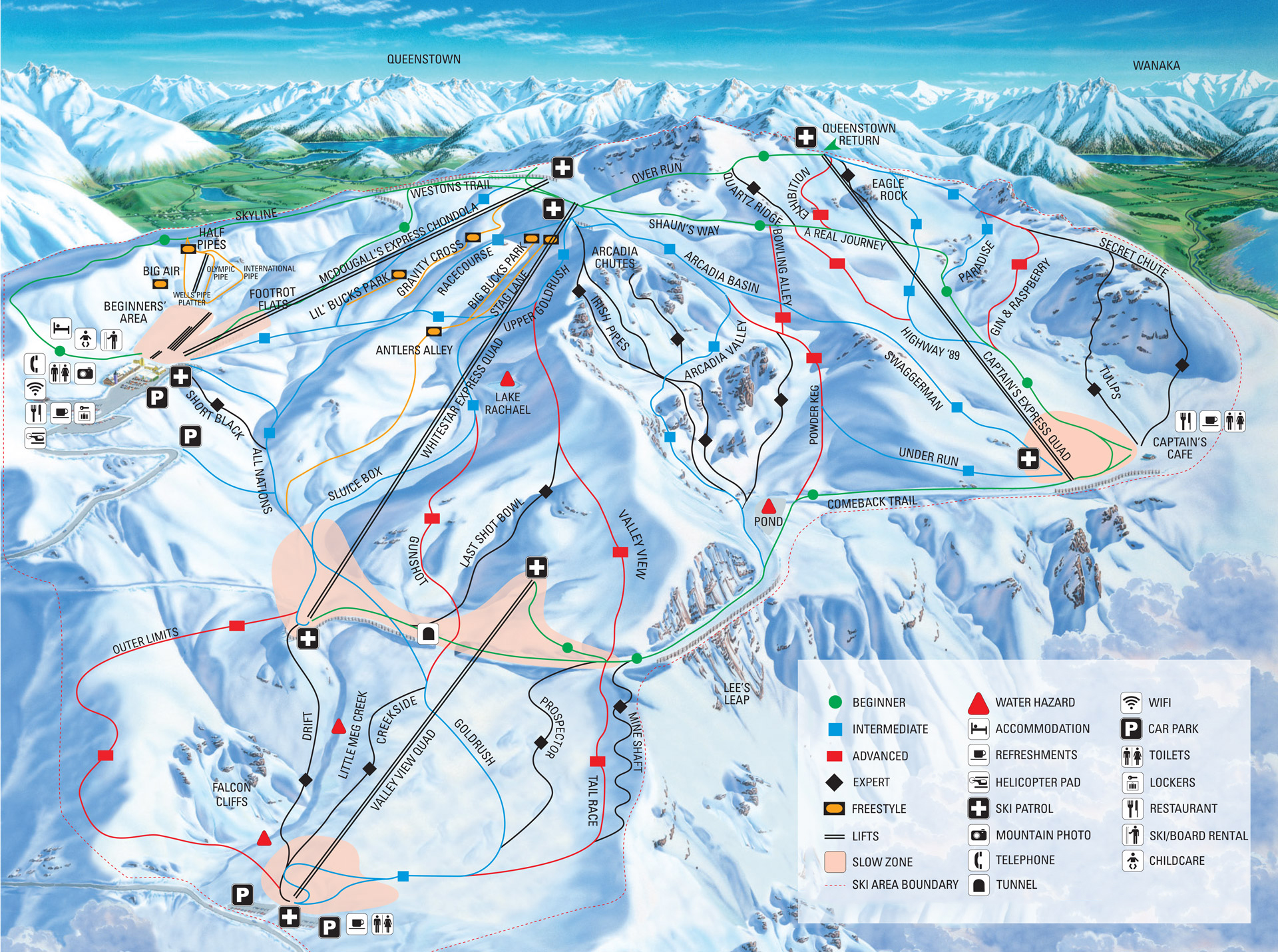 新西兰南岛皇后镇卡德罗纳cardrona滑雪场往返雪场巴士皇后镇瓦纳卡