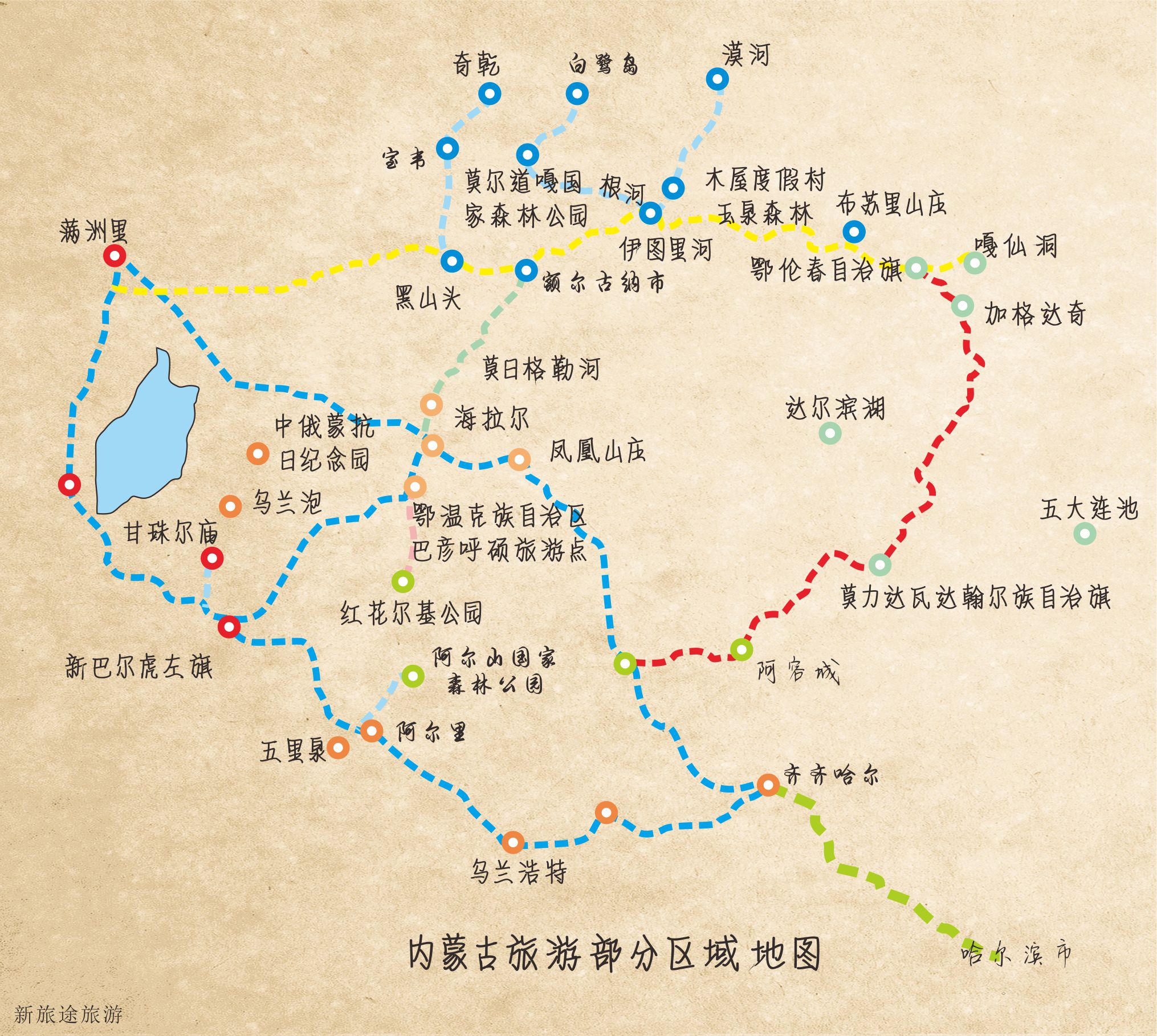 科尔沁草原旅游地图图片