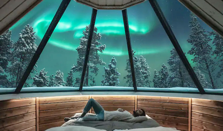 芬兰北极光玻璃房图片