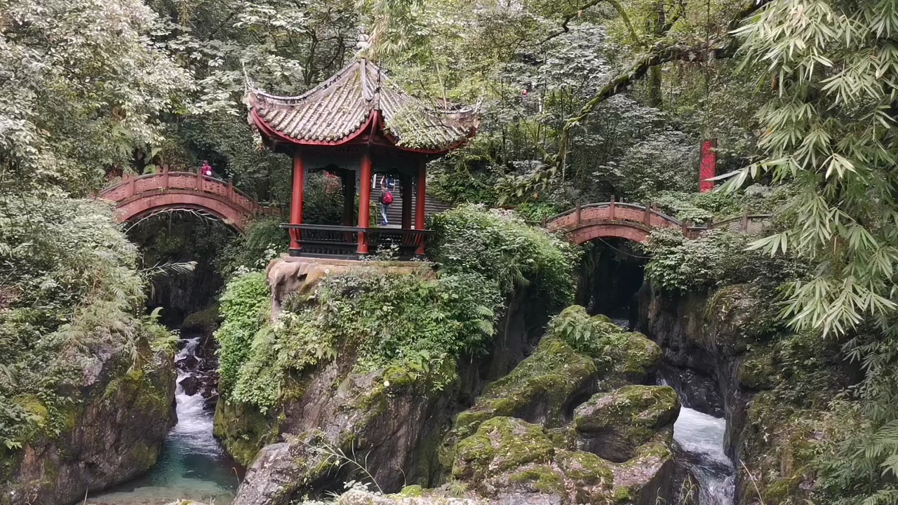 双桥清音,峨眉山的著名景点,有点进名山的味道了.