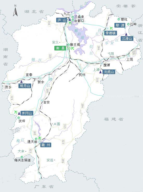 井冈山地理位置图图片