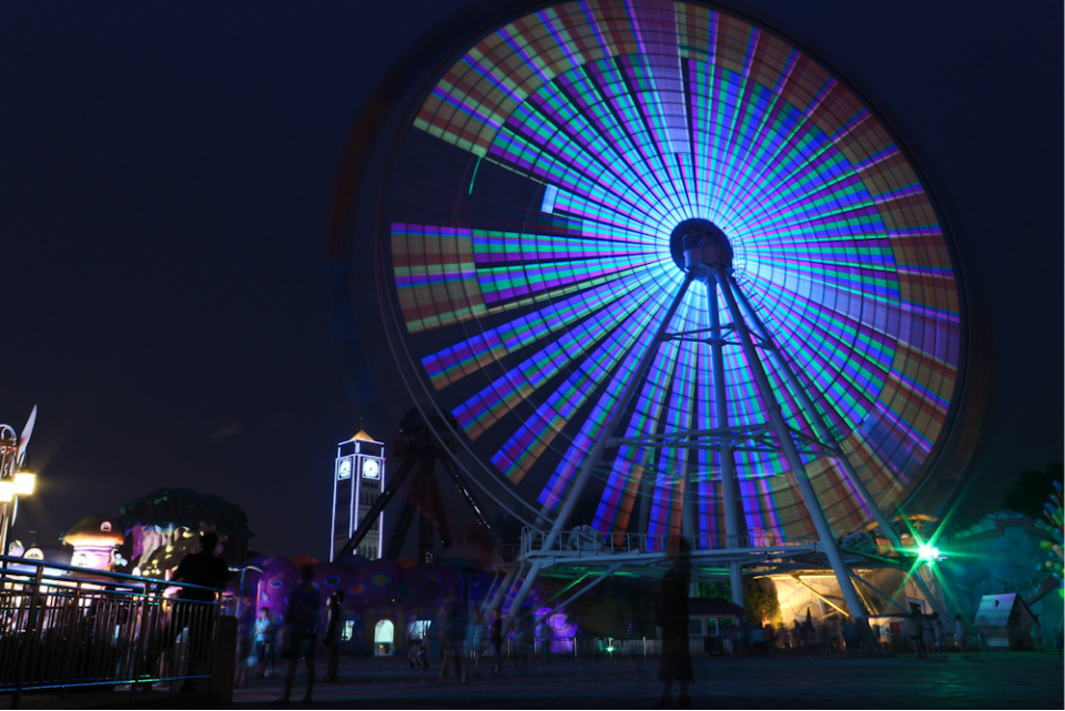 北京石景山遊樂園夜景摩天輪