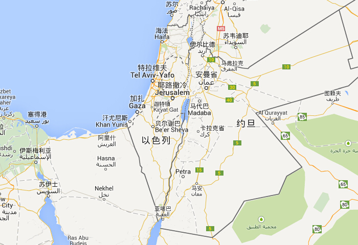 以色列邻国地图图片