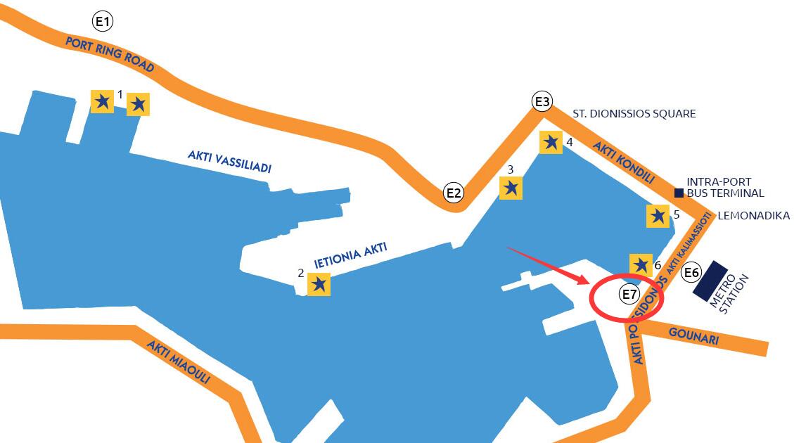 比雷埃夫斯港(piraeus port)地图
